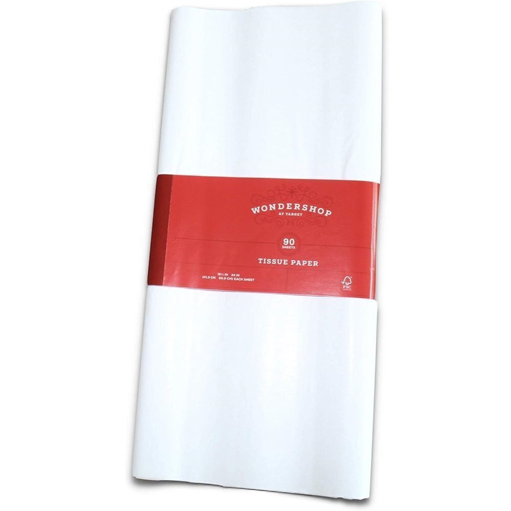 WonderShop Premium White Tissue Paper 90 Sheet Pack 16 1/2" X 24"